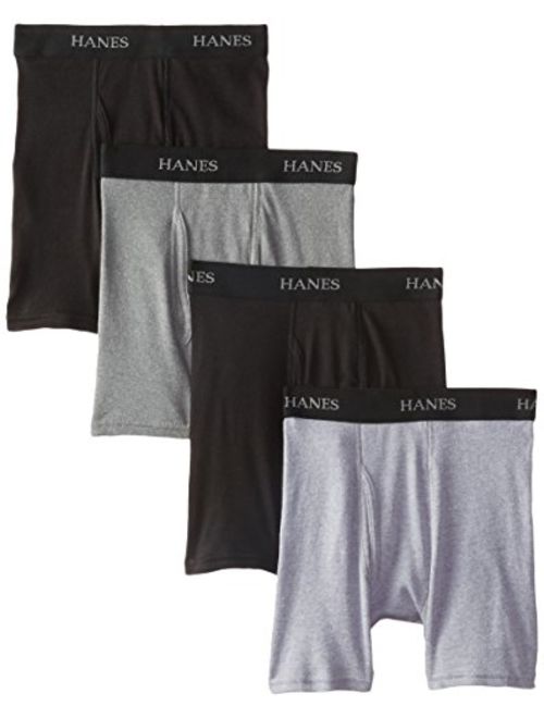 Hanes Big Boys' Comfort Flex Black and Grey Dyed Boxer Brief (Pack of 4)