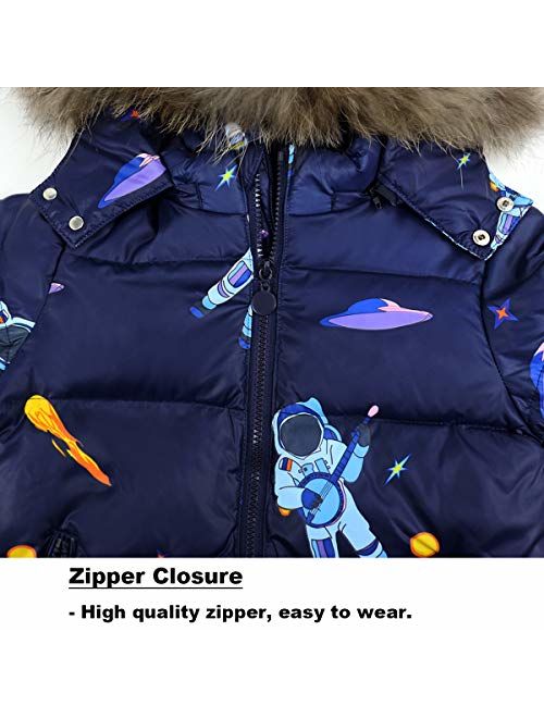 JiAmy Kids Winter Puffer Jacket and Snow Pants 2-Piece Snowsuit Skisuit Set