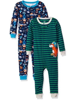 Boys' 2-Pack Cotton Footless Pajamas