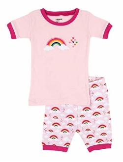 Kids & Toddler Pajamas Girls Shorts 2 Piece Pjs Set 100% Cotton Sleepwear (2-10 Years)
