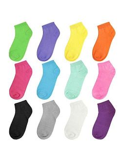 Falari 12 or 24 Pairs Girl Toddler Kids Cotton Socks