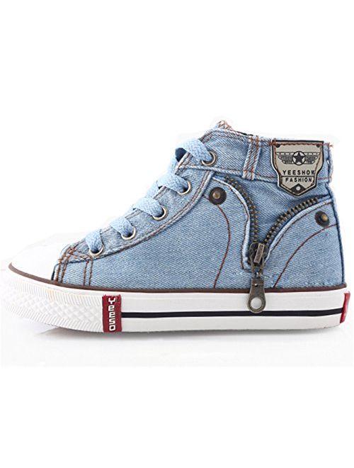 PPXID Boy's Girl's High Top Canvas Sneaker Lace up Casual Board Shoes Shoes