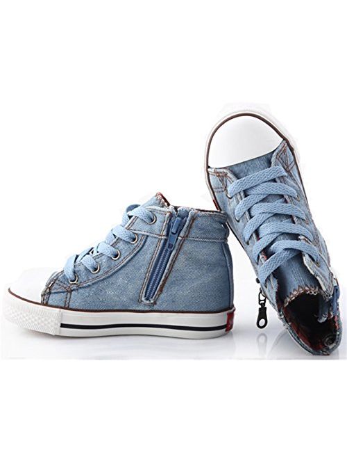 PPXID Boy's Girl's High Top Canvas Sneaker Lace up Casual Board Shoes Shoes