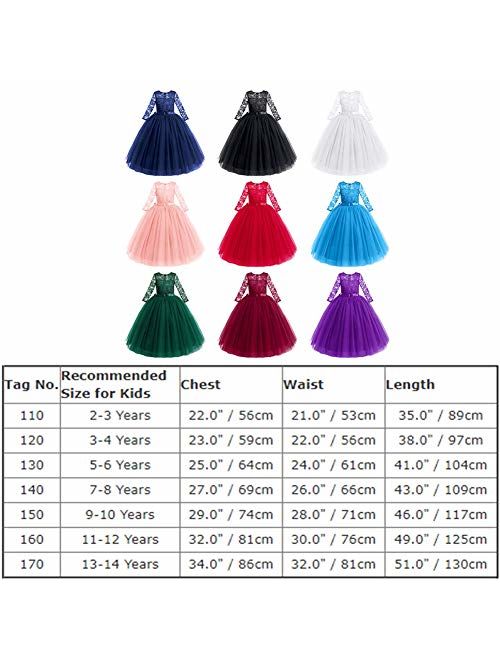 IBTOM CASTLE Big Girl Vintage Lace Junior Bridesmaid Dress Dance Ball Pageant Maxi Gown Floor Long for Party Wedding