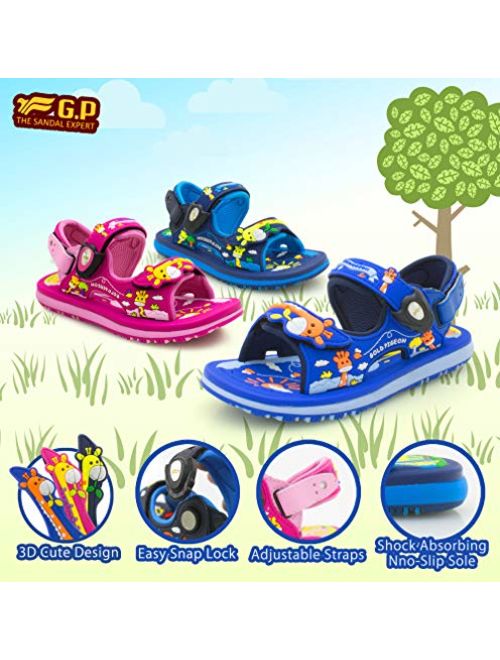 Kids Classic Easy SNAP Lock Sandals & Slides with Adjustable Straps