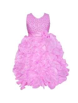 iEFiEL Girls Junior Bridesmaid Wedding Communion Prom Dance Ball Gown Party Flower Girl Dress