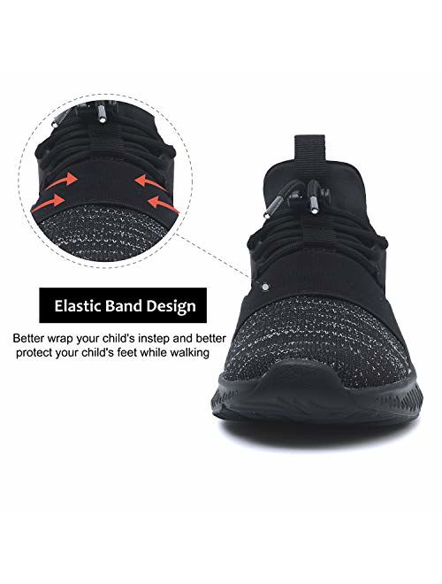 Spesoul Kids Fashion Sneakers Outdoor Lightweight Breathable Athletic Running Walking Shoes for Girls Boys