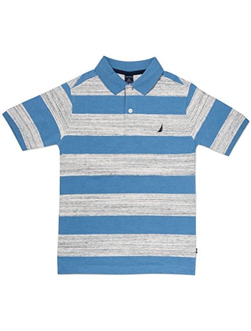 Nautica Boys' Short Sleeve Striped Deck Polo Shirt