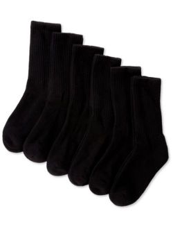 Jefferies Socks Boys' Seamless Sport Crew Half-Cushion Socks (Pack of Six)