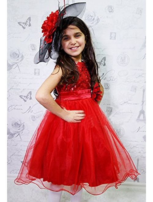 DreamHigh Sequined Flower Girls Party Pegant Dress