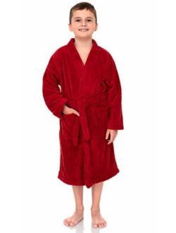 TowelSelections Boys Robe, Kids Plush Kimono Fleece Bathrobe