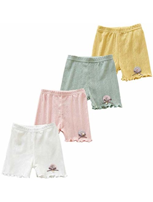 JELEUON 4Pcs/5pcs Little Girls Toddler Kids Lace Boyshort Underwear Boxers Briefs Panties