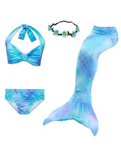 Kokowaii Fancy Girls Swimming Mermaid Kids Mermaid Tails for Swimming Girls Swimwear