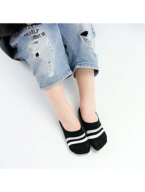 CHUNG Toddler Little Boys Girls No Show Liner Cotton Socks Thin Multi Solid Color White Summer 10 Pack 2T-12Years