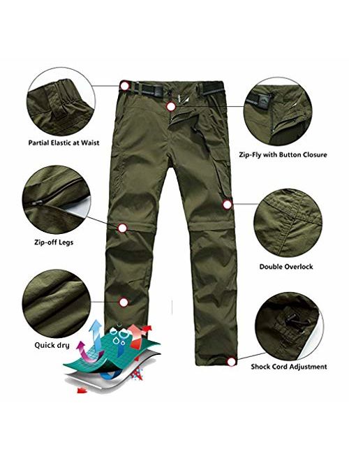 Kids' Cargo Pants, Boy's Casual Outdoor Quick Dry Waterproof Hiking Climbing Convertible Trousers