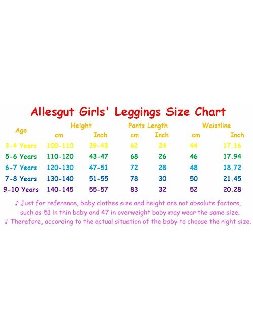 Allesgut Girls' Assorted Leggings Ankle Length Pants Footless Tights 4 Pack for 3-12 Years