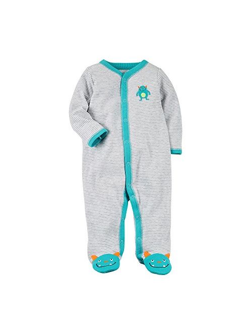 Carter's Baby Boys' Striped Monster Cotton Sleep and Play, 9 Months