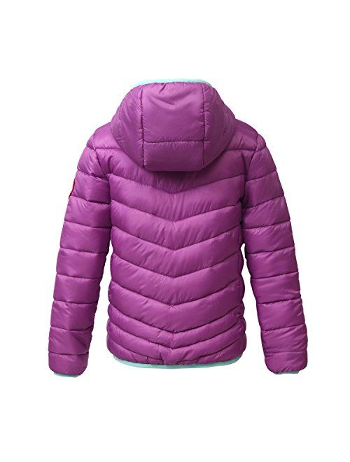 Rokka&Rolla Girls' Lightweight Reversible Water Resistant Hooded Quilted Poly Padded Puffer Jacket
