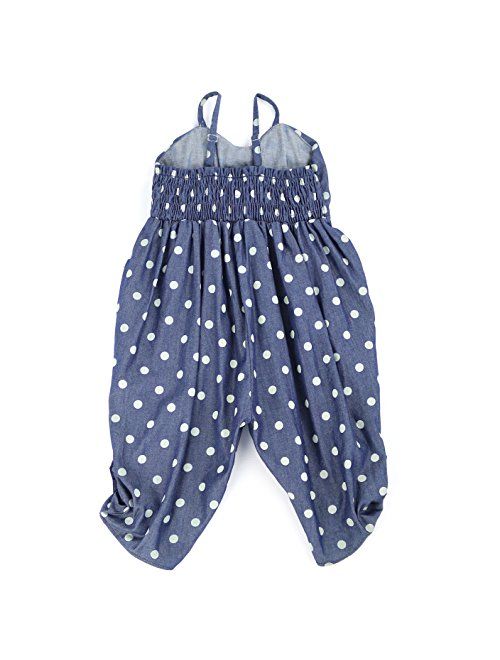 LELEFORKIDS - Toddlers and Girls (2T-7/8) Happy-Bee Polka Dots Jumpsuit