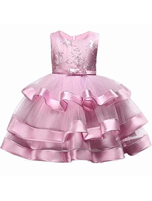 2-10T Flower Girls Dress Little Kids Ruffles Lace Party Wedding Dresses