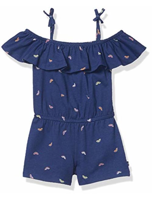 Nautica Girl's Cold Shoulder Printed Romper