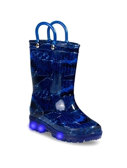 ZOOGS Light Up Kids Toddler Rain Boots for Girls and Boys with Handles
