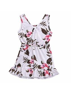 Kids Girls Sleeveless Floral One Piece Jumpsuit Rompers Overalls Shorts Outfits