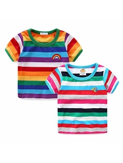 Mud Kingdom Boys T-Shirts Rainbow Stripe