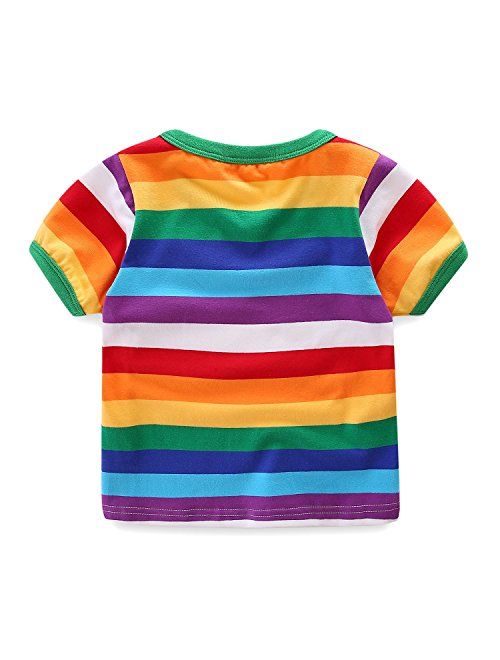 Mud Kingdom Boys T-Shirts Rainbow Stripe