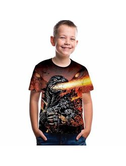 CHOICE99 Boys Cartoon Monster Shirt Kids t-Shirt 3D Printing Shirt for boy Girl Summer Tops tee
