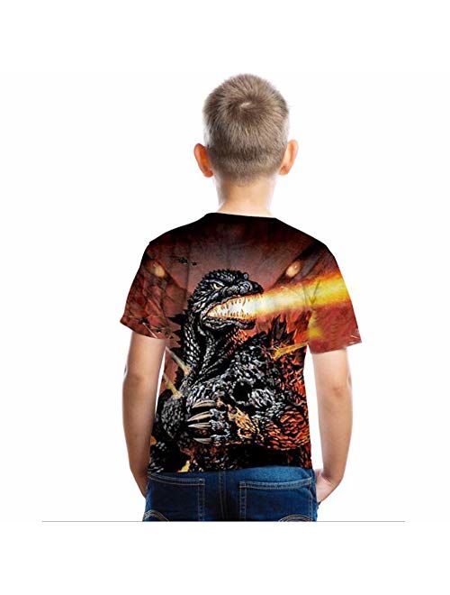 CHOICE99 Boys Cartoon Monster Shirt Kids t-Shirt 3D Printing Shirt for boy Girl Summer Tops tee