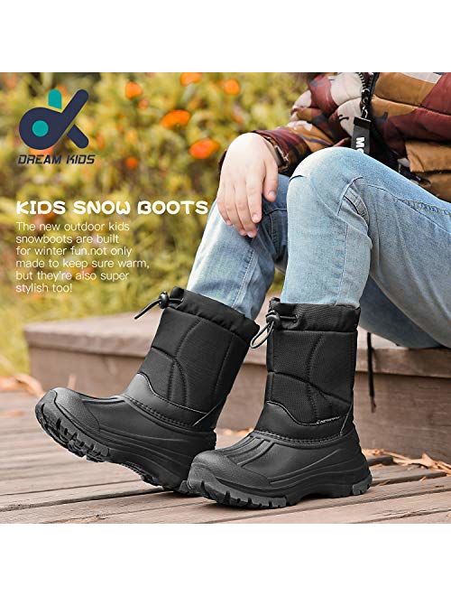 Kids Snow BootsBoys & GirlsWinterBoots Lightweight Waterproof Cold Weather Outdoor Boots (Toddler/Little Kid/Big Kid)