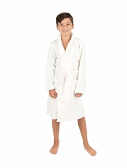 Kids Robe Boys Girls Shawl Collar Fleece Sleep Robe Size 4-14 Years Variety of Colors