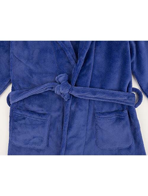 Leveret Kids Robe Boys Girls Shawl Collar Fleece Sleep Robe Size 4-14 Years Variety of Colors