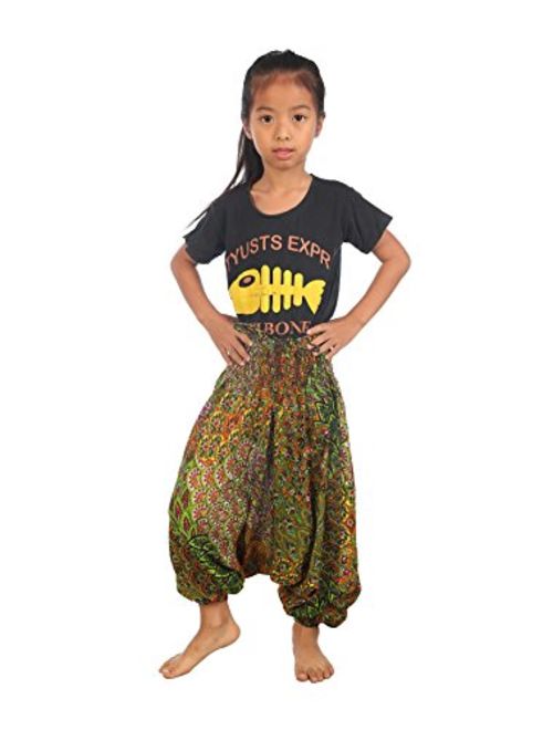 LOFBAZ Kids Harem Thai Aladdin Pirate Children Pants Bohemian Baggy Hippy Child