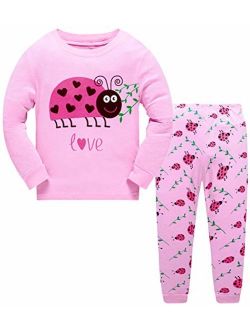 Little Girls Pajamas Sets Toddler Christmas PJS 100% Cotton Long Sleeve Giraffe Sleepwear Size 2-7