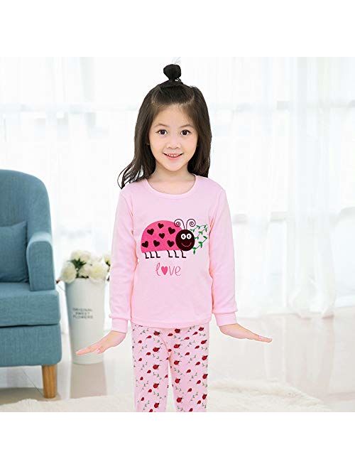 Little Girls Pajamas Sets Toddler Christmas PJS 100% Cotton Long Sleeve Giraffe Sleepwear Size 2-7
