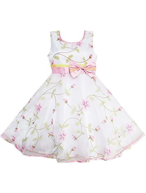 Sunny Fashion Girls Dress Pink Rose Wedding Pageant Boutique