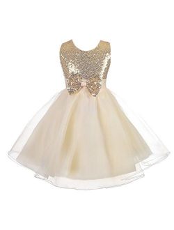 Dressy Daisy Girls' Sequined Tulle Dress Wedding Flower Girl Pageant Occasion