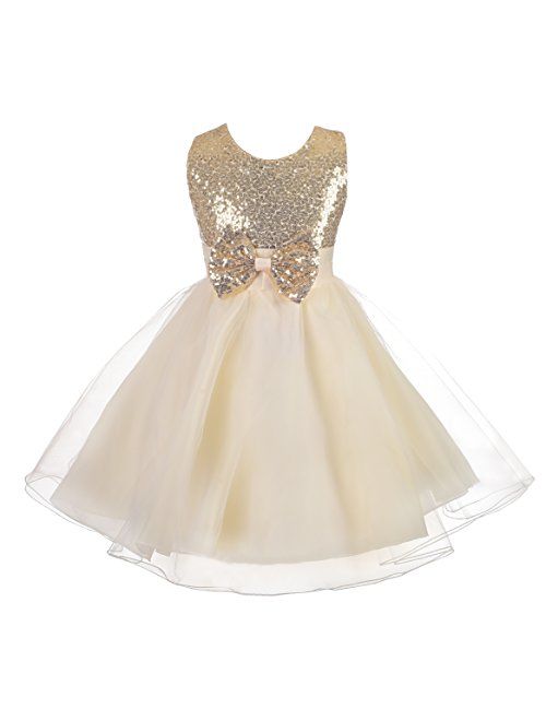 Dressy Daisy Girls' Sequined Tulle Dress Wedding Flower Girl Pageant Occasion