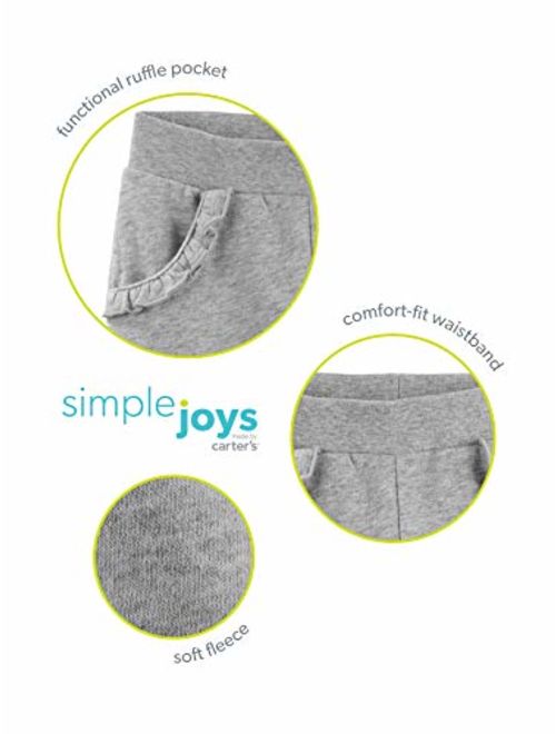 Simple Joys by Carter's Toddler Girls' 2-Pack Pull on Fleece Pants