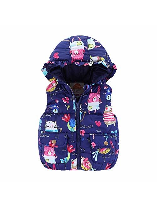 Mud Kingdom Cute Little Girls Vests Outerwear with Hood Animal 