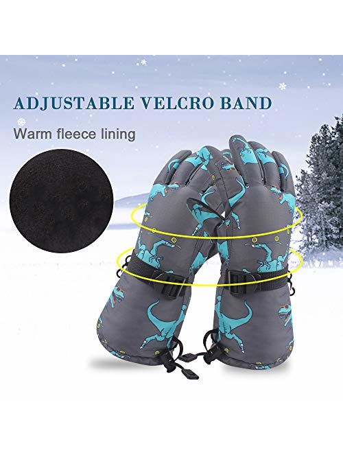 Kids Winter Snow Gloves for Boys Girls Waterproof Ski Toddler Baby Mittens Outdoor for Teens 6-14T