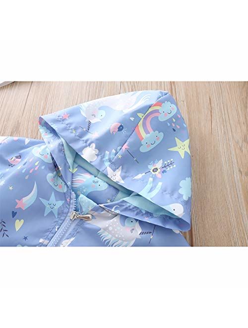 Moonnut Baby Girls Jackets with Hood Spring Outwear Coat Zipper Unicorn for 1-5 Years Baby Toddler
