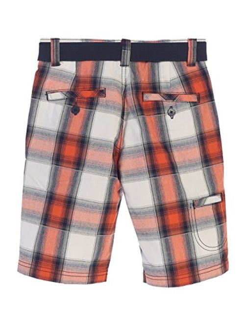 Gioberti Boys Plaid Shorts with Front Button & Zipper and Belt Loop Waistband