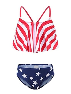 Girls Rash Guard Long Sleeve One Piece Swimsuits Stripes Zipper Bathing Suits UPF 50+/Sun Protection