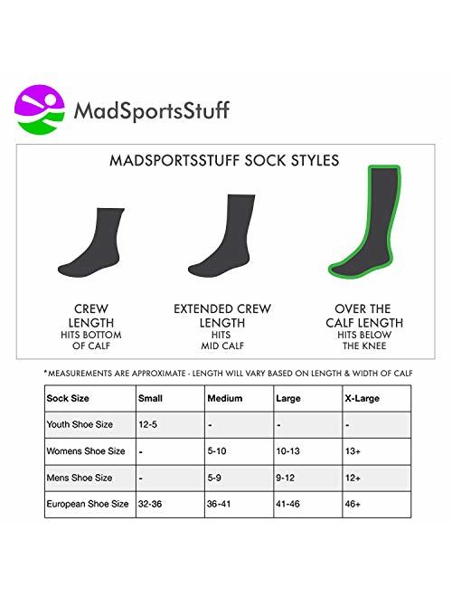 MadSportsStuff Player Id Jersey Number Socks Over The Calf Length Black and White