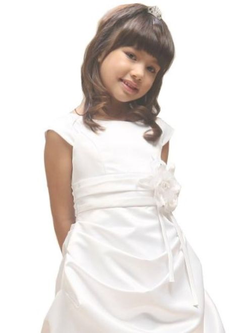 Kid Collection Girls Sophisticated Satin Flower Dress