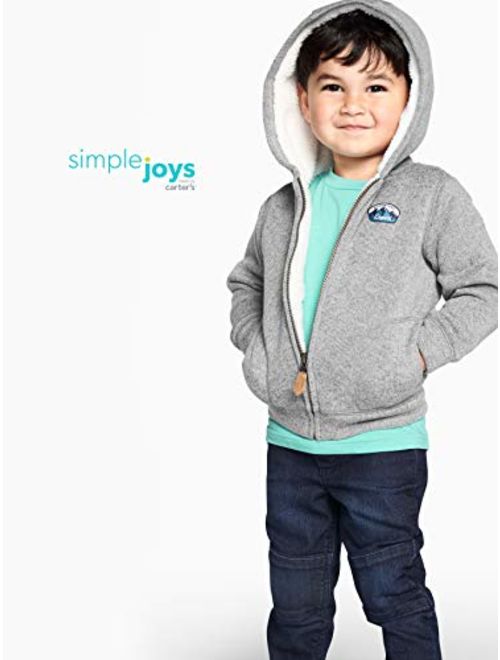 Simple Joys by Carter's Toddler Boys' Hooded Fleece Jacket with Sherpa Lining