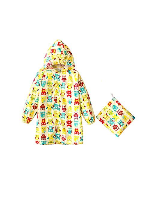 Kids Peony Print Hooded Waterproof Raincoat Rain Coats/Jacket for Girls for Boy